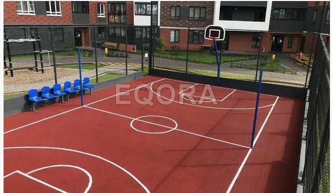 Бесшовное покрытие из резиновой крошки для баскетбольной площадки в Павловском Посаде